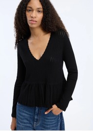 MUNTHE Visiona Knitted Top - Black
