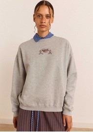 DAMSON MADDER Local Fixers Organic Cotton Graphic Sweatshirt - Grey