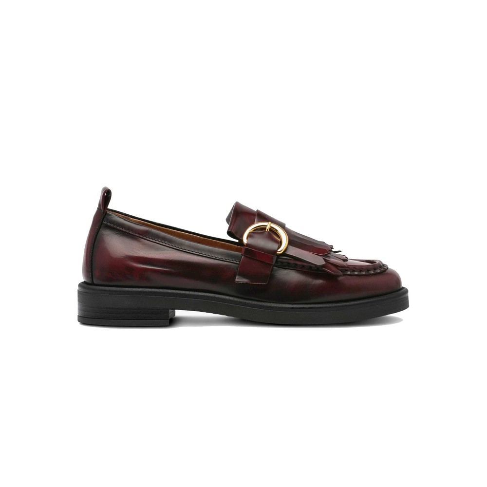 PAVEMENT Pamatilda Polido Leather Loafers - Bordeaux