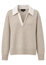 RAG & BONE Nyla Cashmere Polo Top - Ivory