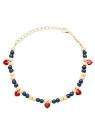 LULU COPENHAGEN Color Ball Heart Bracelet - Yellow/Blue