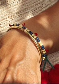 LULU COPENHAGEN Color Ball Heart Bracelet - Yellow/Blue