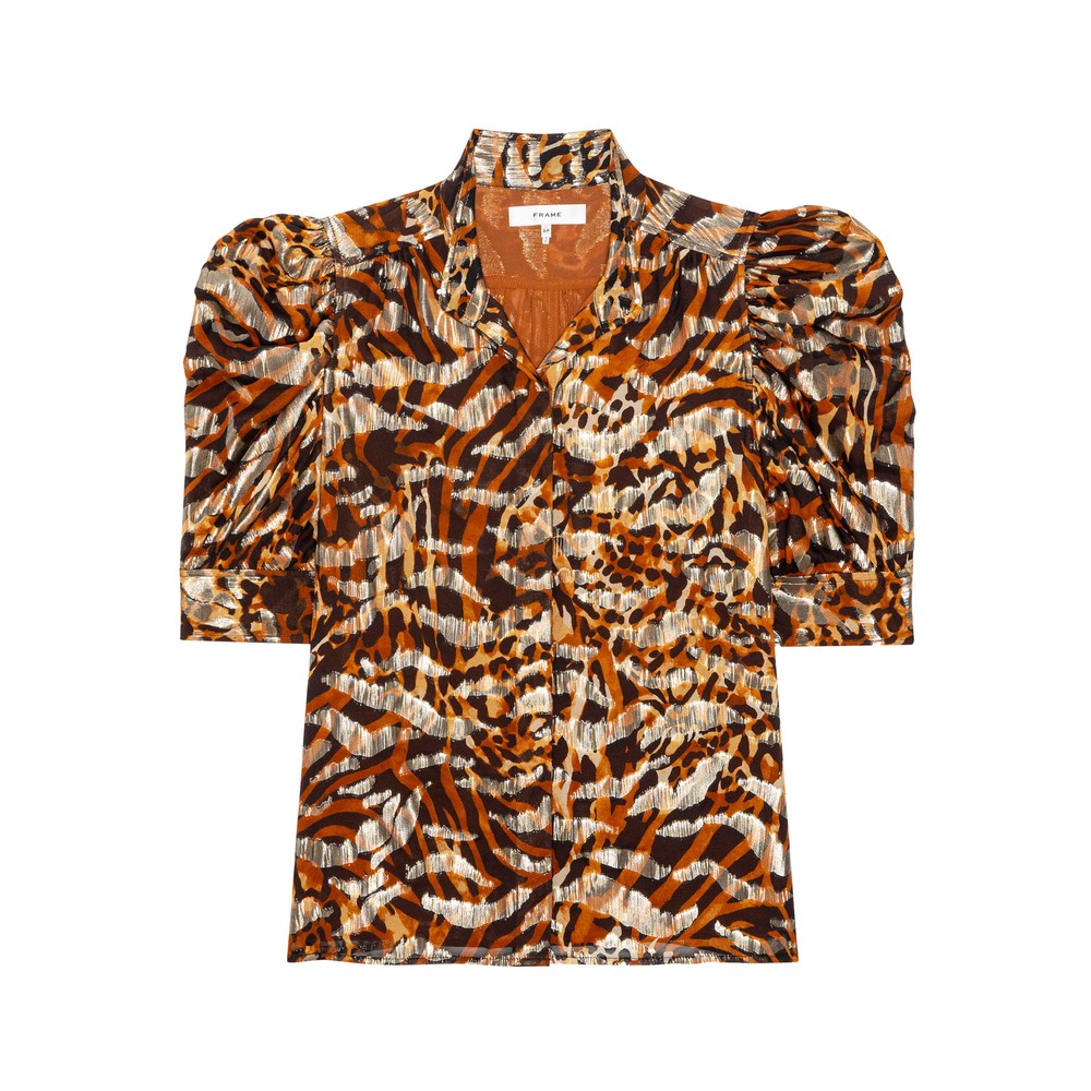 Frame Denim Gillian Silk Blouse - Abstract Leo
