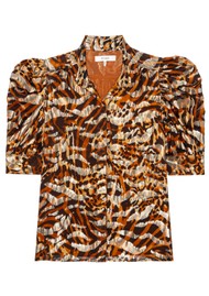 Frame Denim Gillian Silk Blouse - Abstract Leo