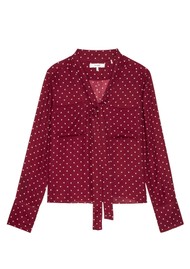 Frame Denim Modern Tie Silk Blouse - Deep Garnet