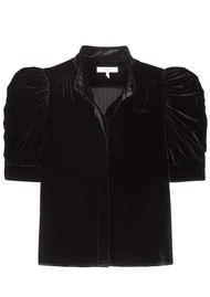 Frame Denim Velvet Gillian Top - Black