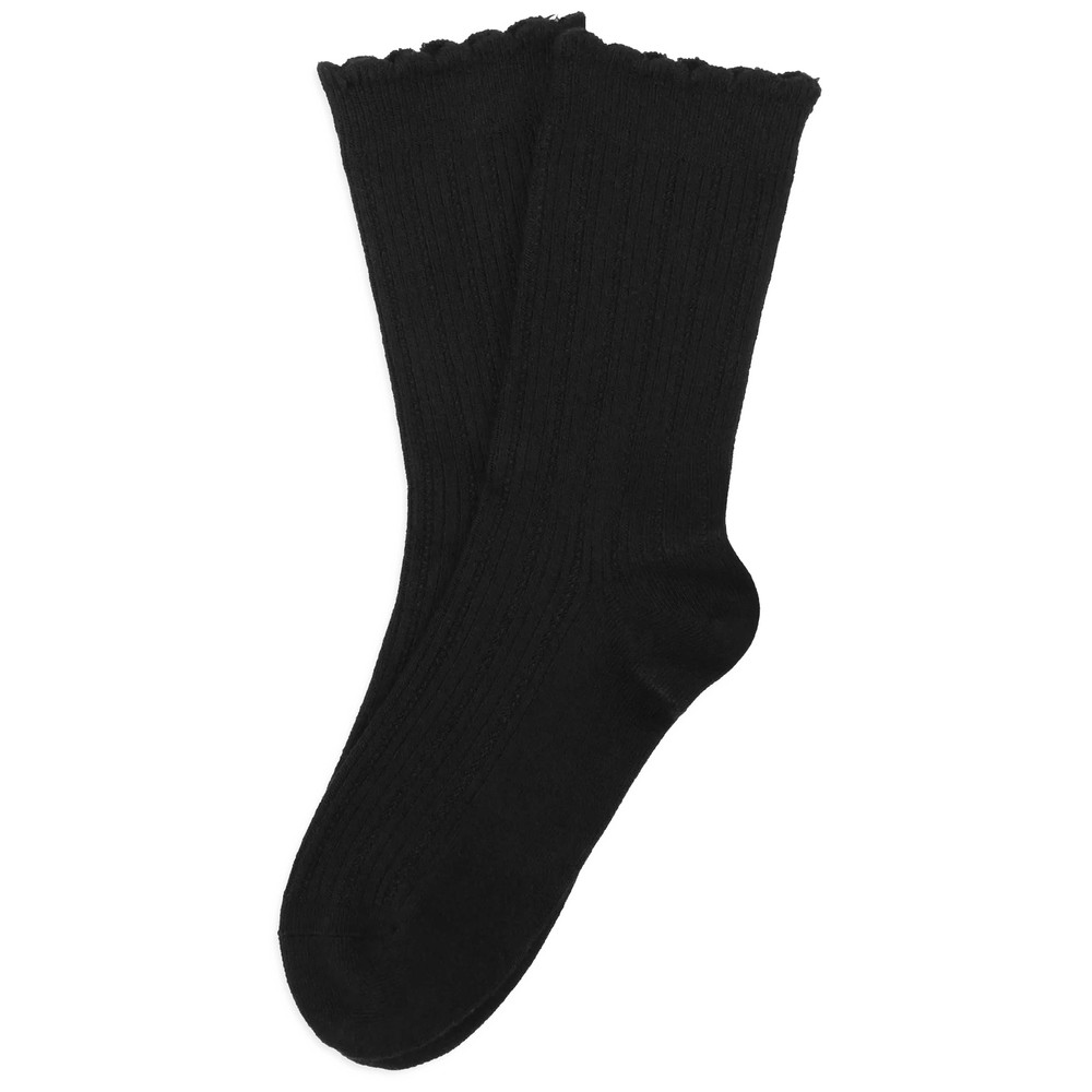SUI AVA Silk Cable Socks - Black