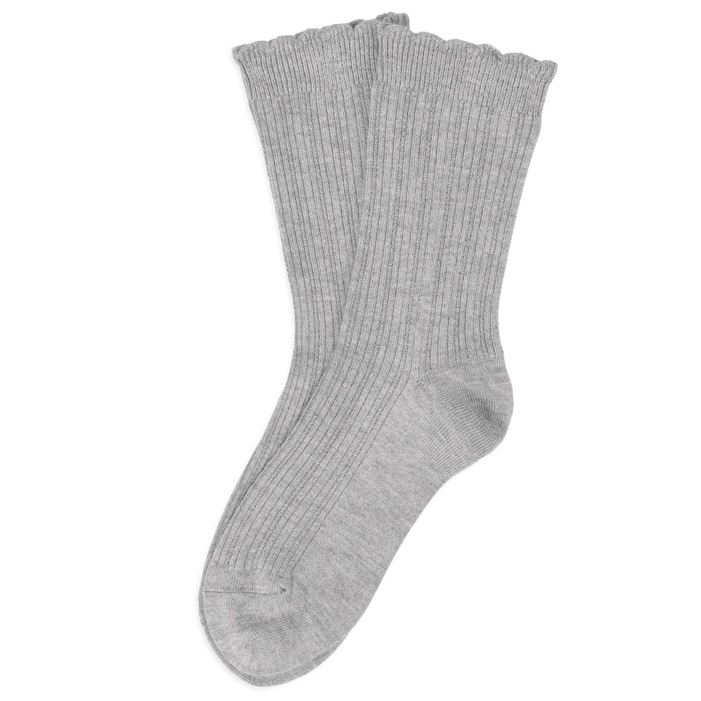 SUI AVA Silk Cable Socks - Light Grey