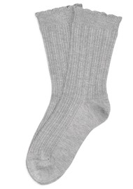 SUI AVA Silk Cable Socks - Light Grey