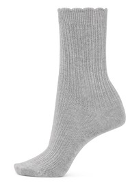 SUI AVA Silk Cable Socks - Light Grey