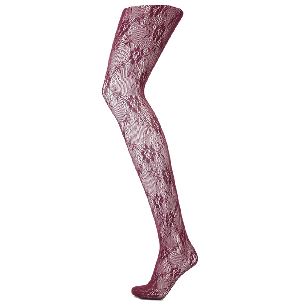 SUI AVA Lace Tights 20D - Burgundy