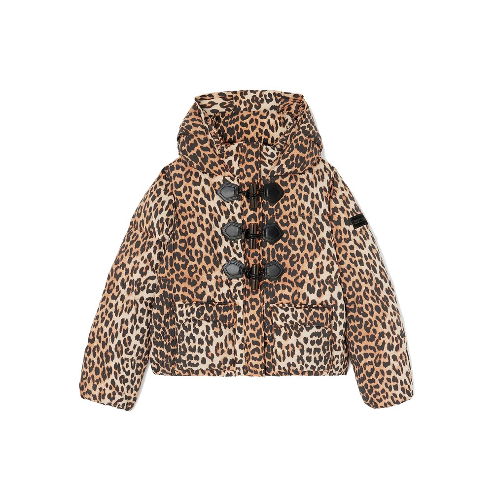 GANNI Future Nylon Mini Puffer Jacket - Almond Milk