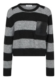 HAUTE LAMITIE Darcia Crop Pocket Knit - Black & Grey