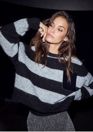 HAUTE LAMITIE Darcia Crop Pocket Knit - Black & Grey