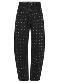 HAUTE LAMITIE Flip Waist Rivet Jeans - Black