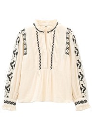 Ba&sh Pidma Embroidered Blouse - Ecru
