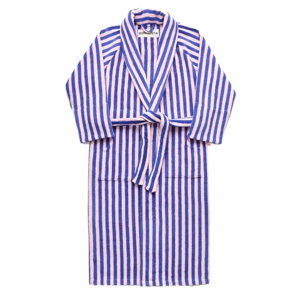 BONGUSTA Naram Bathrobe - Dazzling Blue & Rose