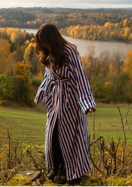 BONGUSTA Naram Bathrobe - Dazzling Blue & Rose