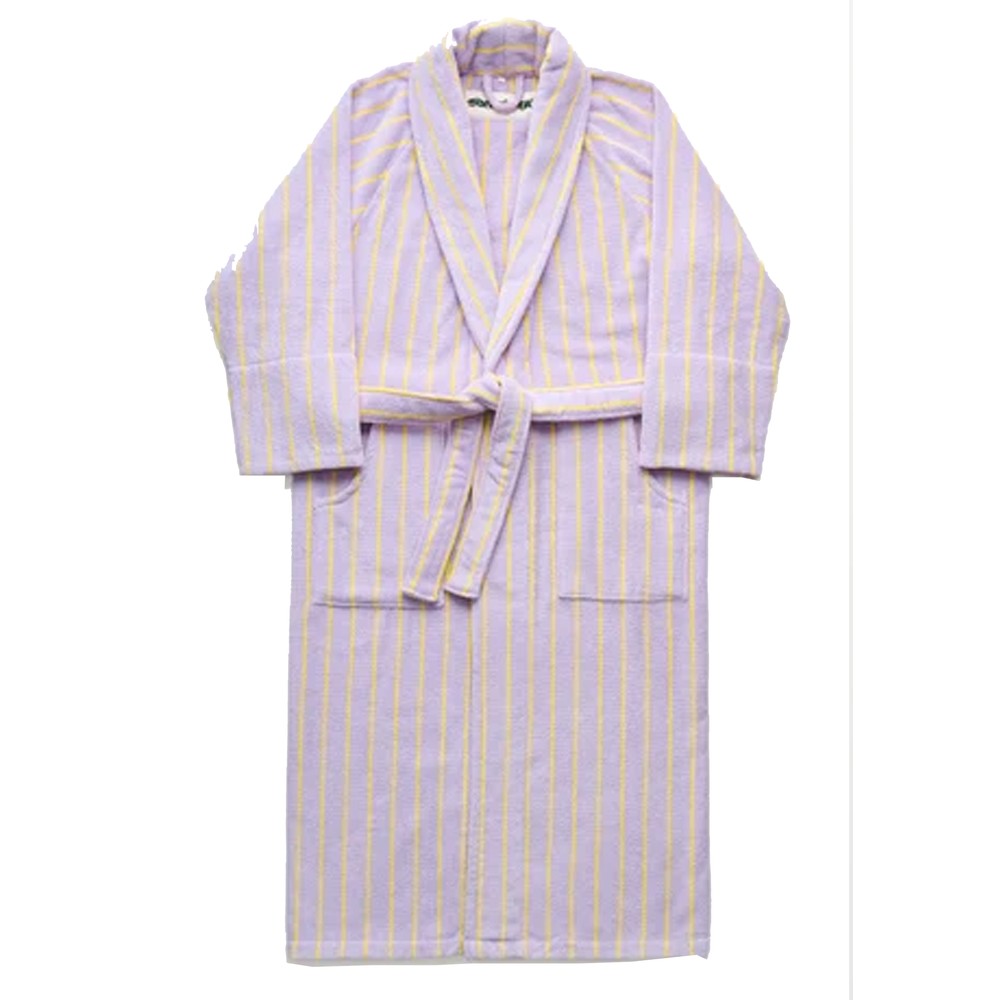 BONGUSTA Naram Bathrobe - Lilac & Neon Yellow