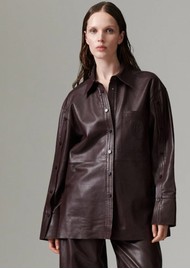 Day Birger et Mikkelsen Peta Leather Shirt - Fudge