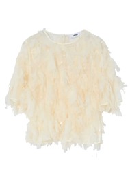 Day Birger et Mikkelsen Tatiana Organza Ruffle Top - Brown Rice