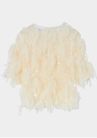 Day Birger et Mikkelsen Tatiana Organza Ruffle Top - Brown Rice
