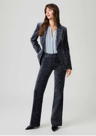 Paige Denim Leenah Velvet Wide Leg Trouser - Navy Multi