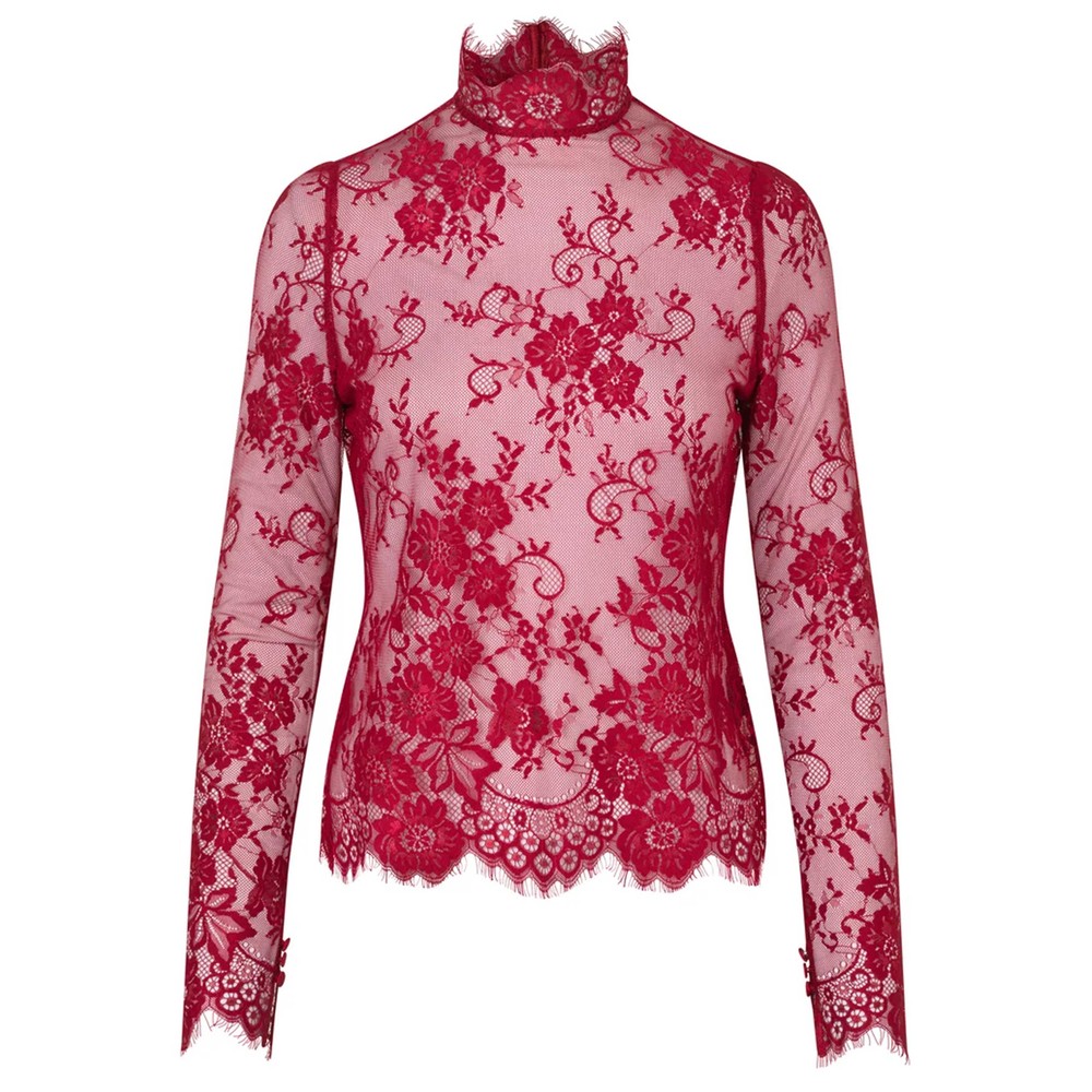 DEA KUDIBAL Christaldea Lace Top - Cranberry