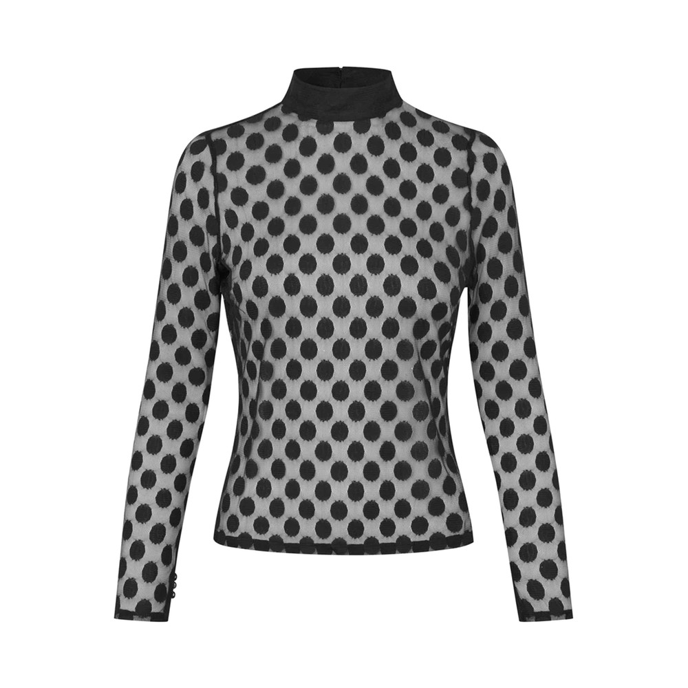 DEA KUDIBAL Viviennedea Mesh Top - Black Dot