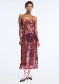 MUNTHE Currina Embellished Sequin Sheer Dress - Bordeaux