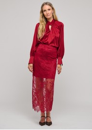DEA KUDIBAL Dianadea Lace Skirt - Cranberry