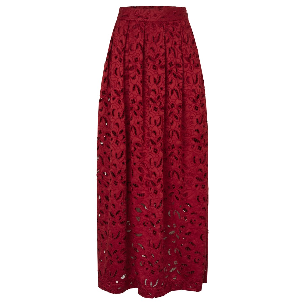 DEA KUDIBAL Anonasdea Broderie Anglaise Skirt - Red