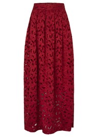 DEA KUDIBAL Anonasdea Broderie Anglaise Skirt - Red