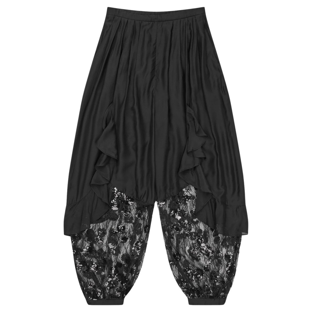 MUNTHE Celesthe Lace Tiered Trousers - Black