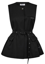 HAUTE LAMITIE Premiere Peplum Belt Best - Black