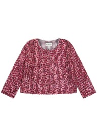 MUNTHE Cakio Gingham Sequin Jacket - Bordeaux