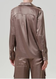 CITIZENS OF HUMANITY Tullah Satin Shirt - Cocoa