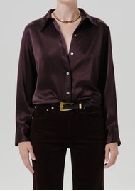 CITIZENS OF HUMANITY Tullah Satin Shirt - Espresso