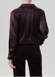 CITIZENS OF HUMANITY Tullah Satin Shirt - Espresso