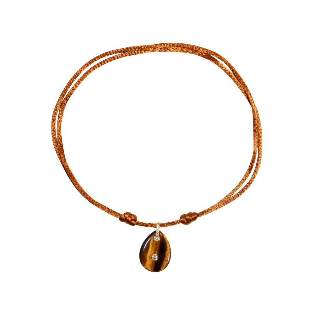 BY ALONA Exclusive Tigers Eye Pendant Necklace - Tobacco