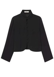 Frame Denim Silk Salon Top - Black