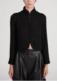 Frame Denim Silk Salon Top - Black