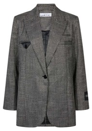 HAUTE LAMITIE Single Blazer - Black Silver Check