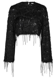 HAUTE LAMITIE Sequin Fringe Blouse - Black