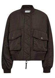 HAUTE LAMITIE Bailey Zipper Bomber Jacket - Mocca