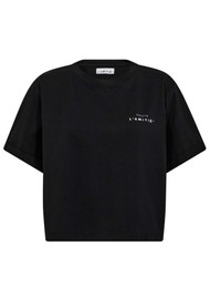 HAUTE LAMITIE Crew Neck Crop Tee - Black