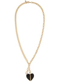 ROXANNE ASSOULIN Big Stone Heart Charm Pendant - Gold