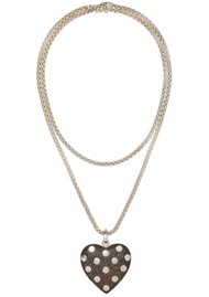 ROXANNE ASSOULIN Big Studded Wood Pendant - Silver/Brown