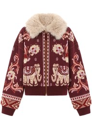 HAYLEY MENZIES Nandita Bomber Jacket - Burgundy
