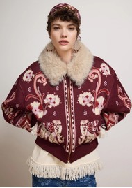 HAYLEY MENZIES Nandita Bomber Jacket - Burgundy